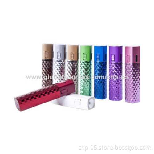 2,200mAh Diamond Power Bank with Unique Design, SOS Function, Sized 105 x 22 x 22mm